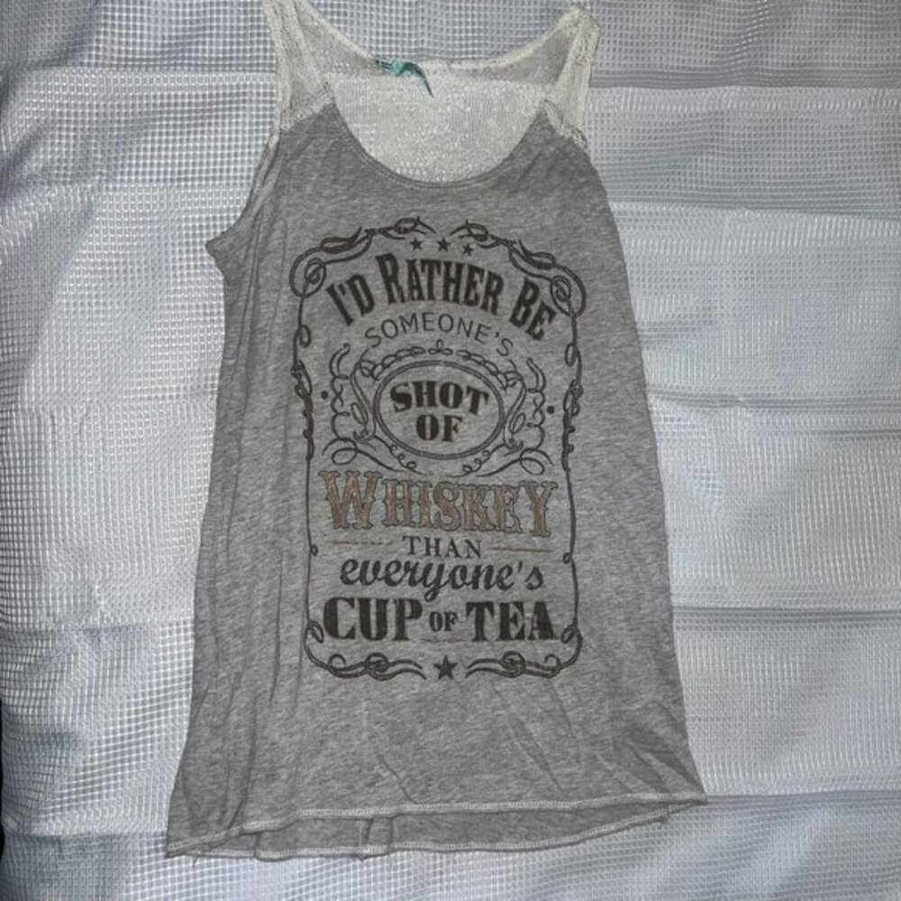 EUC Maurice's Tank with Lace Design Size S G